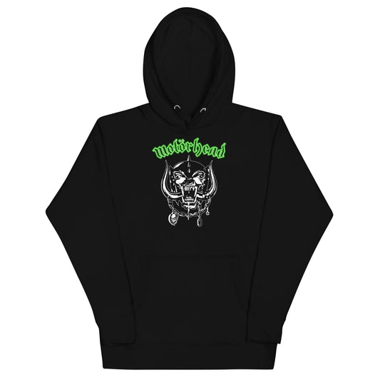 Motorhead Green Logo Mens Hoodie Black