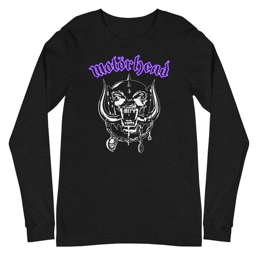 Motorhead Purple Logo Mens Long Sleeve Shirt Black