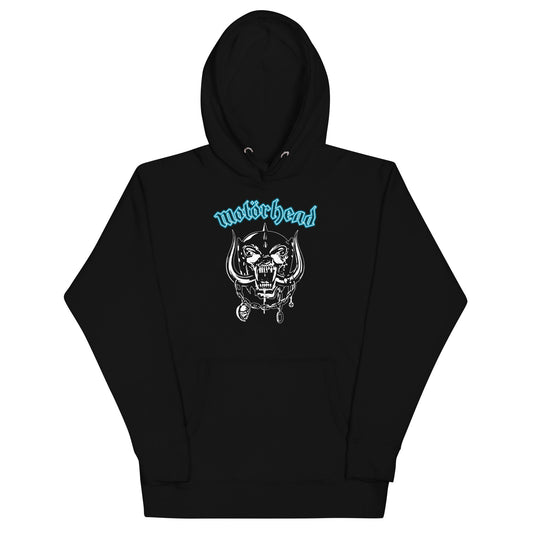 Motorhead Teal Logo Mens Hoodie Black