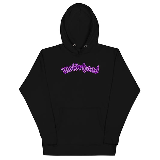 Motorhead Neon Pink Moon Mens Hoodie Black