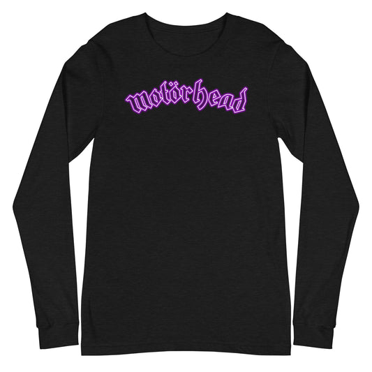 Motorhead Neon Pink Moon Mens Long Sleeve Shirt Black