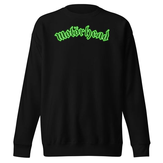 Motorhead Neon Green Moon Mens Sweatshirt Black