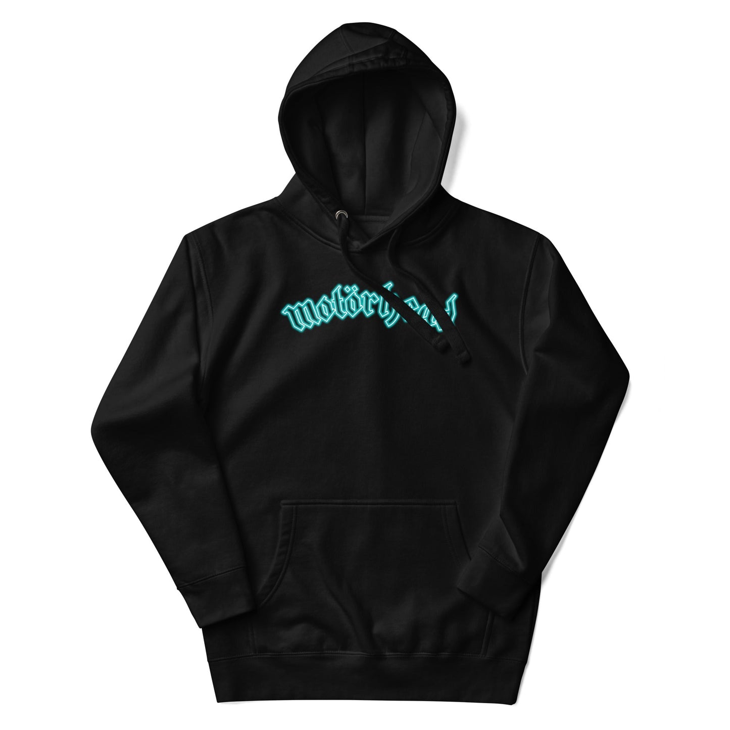 Motorhead Neon Teal Moon Mens Hoodie Black