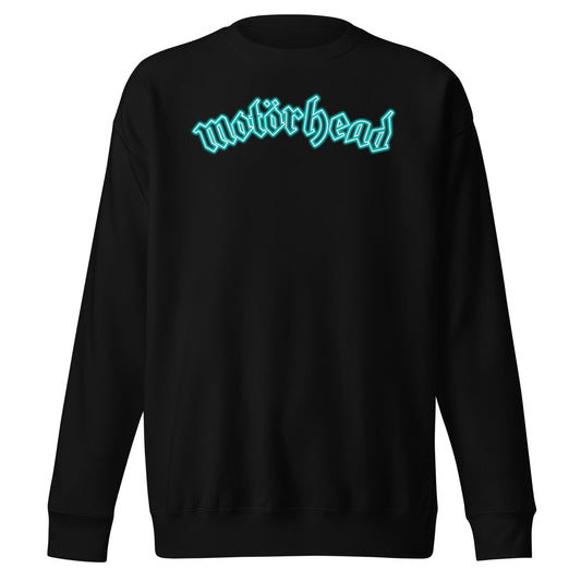 Motorhead Neon Teal Moon Mens Sweatshirt Black