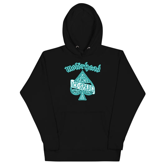 Motorhead Teal Ace Mens Hoodie Black