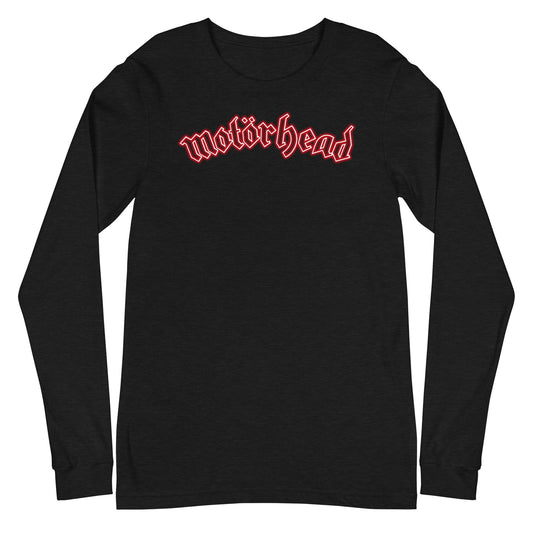 Motorhead Neon Red Ace Mens Long Sleeve Shirt Black