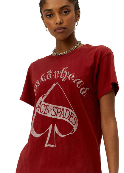 Motörhead Ace of Spades Band Womens Tee Shirt Red