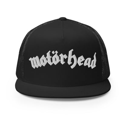 Motorhead Logo Flat Brim Trucker Hat Black