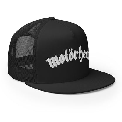 Motorhead Logo Flat Brim Trucker Hat Black