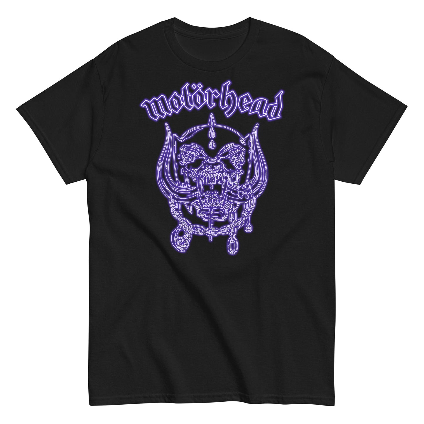 Motorhead Neon Blue Warpig Mens T Shirt Black