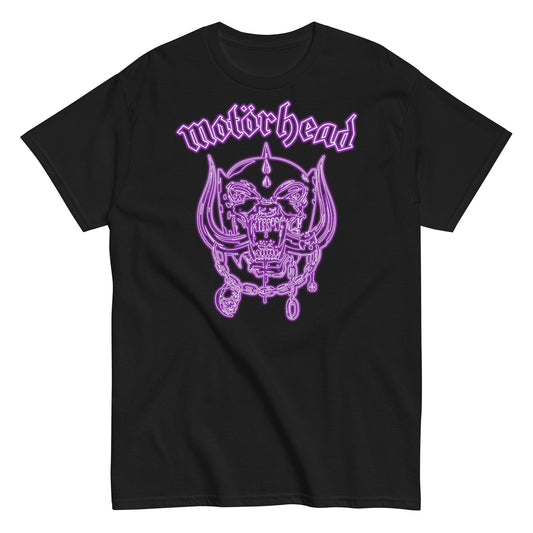 Motorhead Neon Purple Warpig Mens T Shirt Black