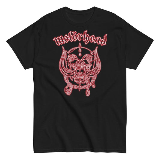 Motorhead Neon Red Warpig Mens T Shirt Black