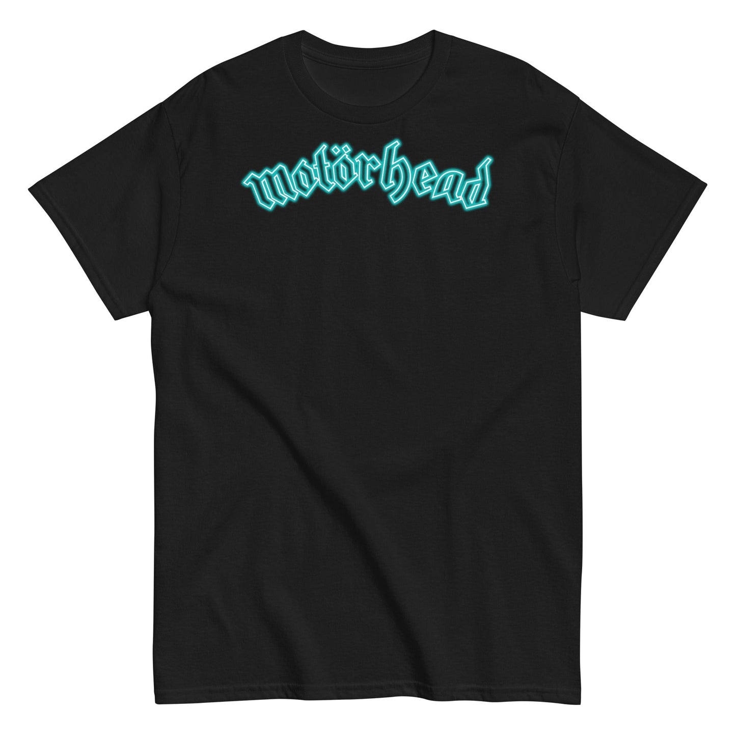 Motorhead Neon Teal Moon Mens T Shirt Black