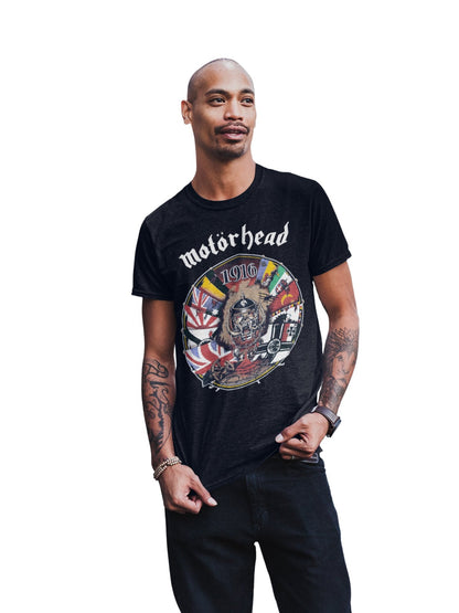 Motorhead Vintage 1916 Jumbo Print Officially Licensed Mens T Shirt Black