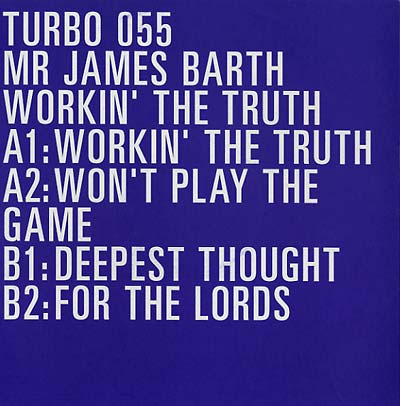 MR JAMES BARTH - Workin' The Truth Vinyl Record