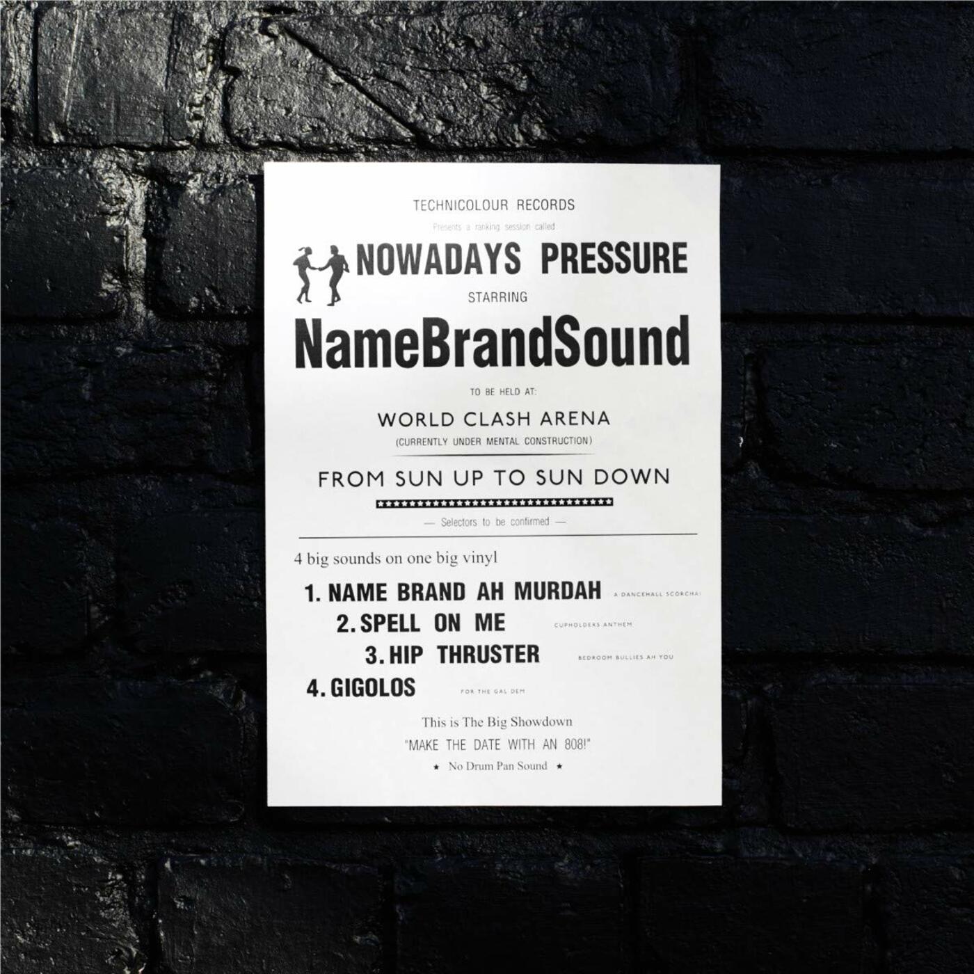 Name Brand Sound - Nowadays Pressure - 12" [Vinyl] Vinyl Record