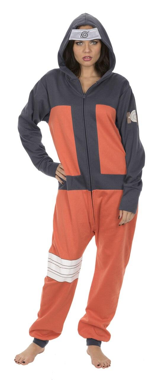 Naruto Shippuden Hidden Leaf Village Hooded One Piece Pajama