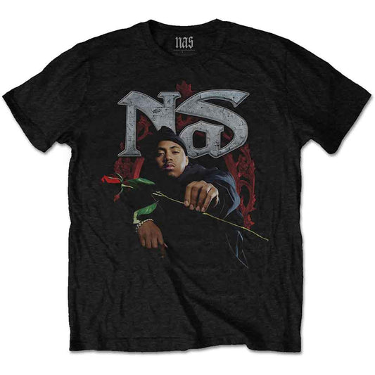 Nas Red Rose Mens T Shirt Officially Licensed