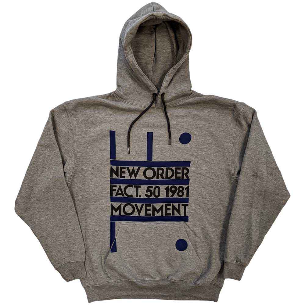 New Order Movement Sweatshirt Hoodie Grey Officially Licensed