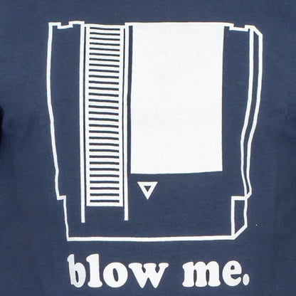 Nintendo Blow Me Navy Adult T-shirt