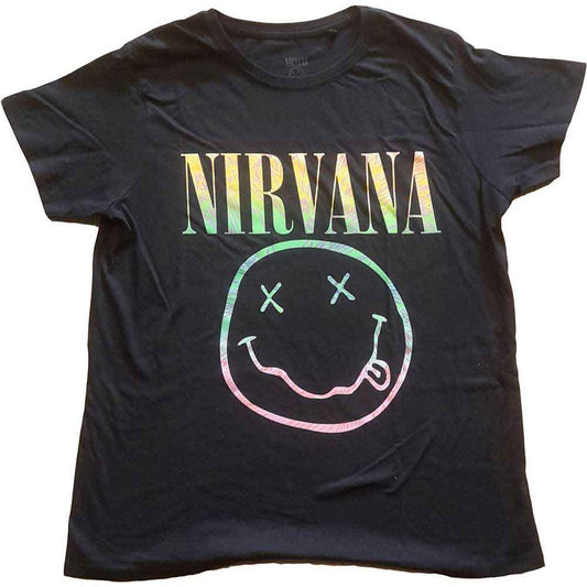 Nirvana Sorbet Ray Happy Face Womens T Shirt Officially Licensed