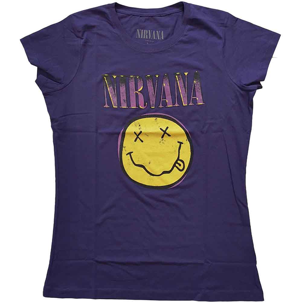 Nirvana Xerox Happy Face Pink [T-Shirt] Officially Licensed