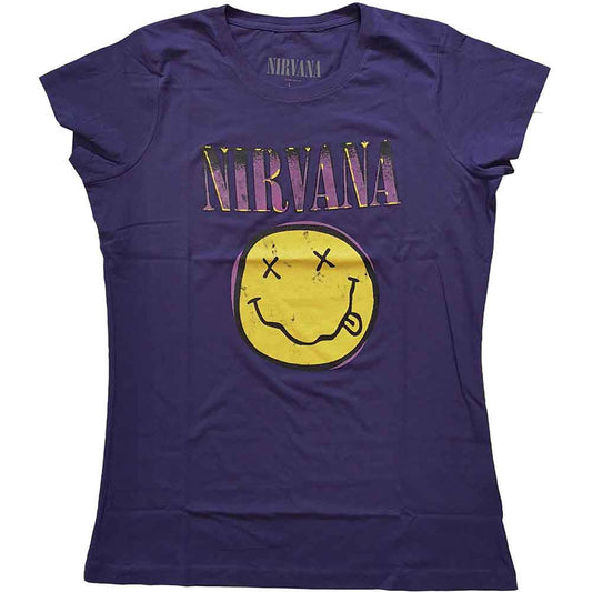 Nirvana Xerox Happy Face Pink [T-Shirt] Officially Licensed