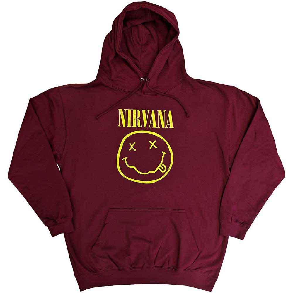Nirvana Yellow Happy Face Hoodie Sweatshirt Officially Licensed