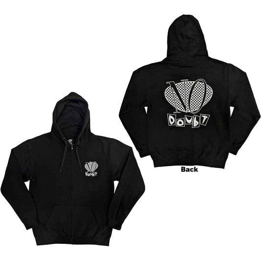 No Doubt Checker Logo Hoodie Sweatshirt Black Officially Licensed