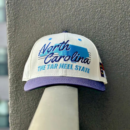 North Carolina Snapback Hat - The Tar Heel (Cream/Navy)