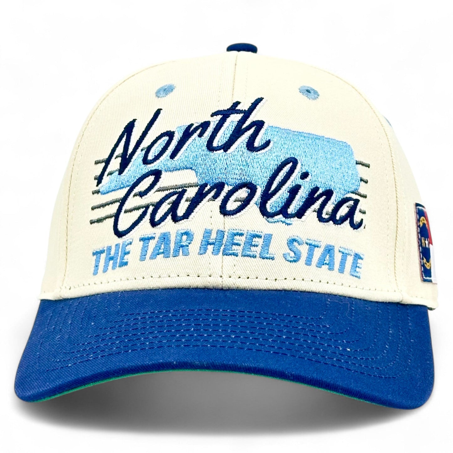 North Carolina Snapback Hat - The Tar Heel (Cream/Navy)