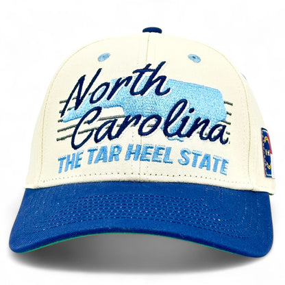 North Carolina Snapback Hat - The Tar Heel (Cream/Navy)