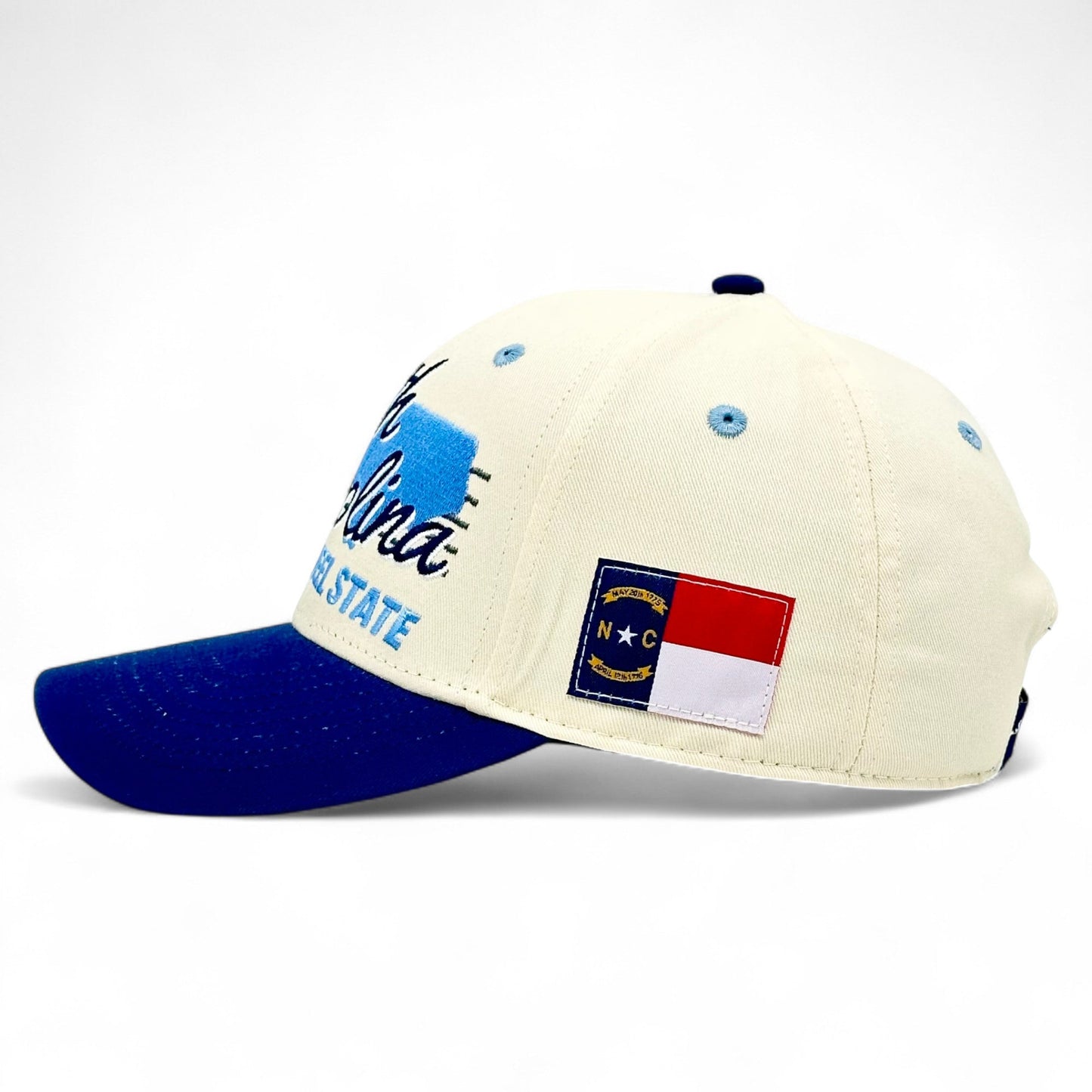 North Carolina Snapback Hat - The Tar Heel (Cream/Navy)