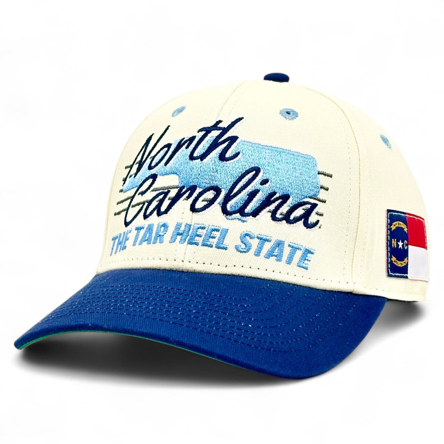 North Carolina Snapback Hat - The Tar Heel (Cream/Navy)