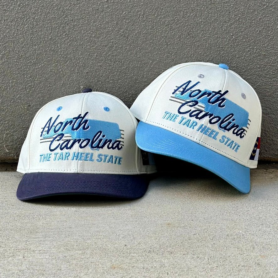 North Carolina Snapback Hat - The Tar Heel (Cream/Navy)