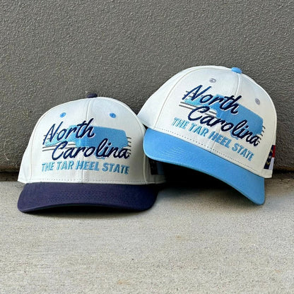 North Carolina Snapback Hat - The Tar Heel (Cream/Navy)