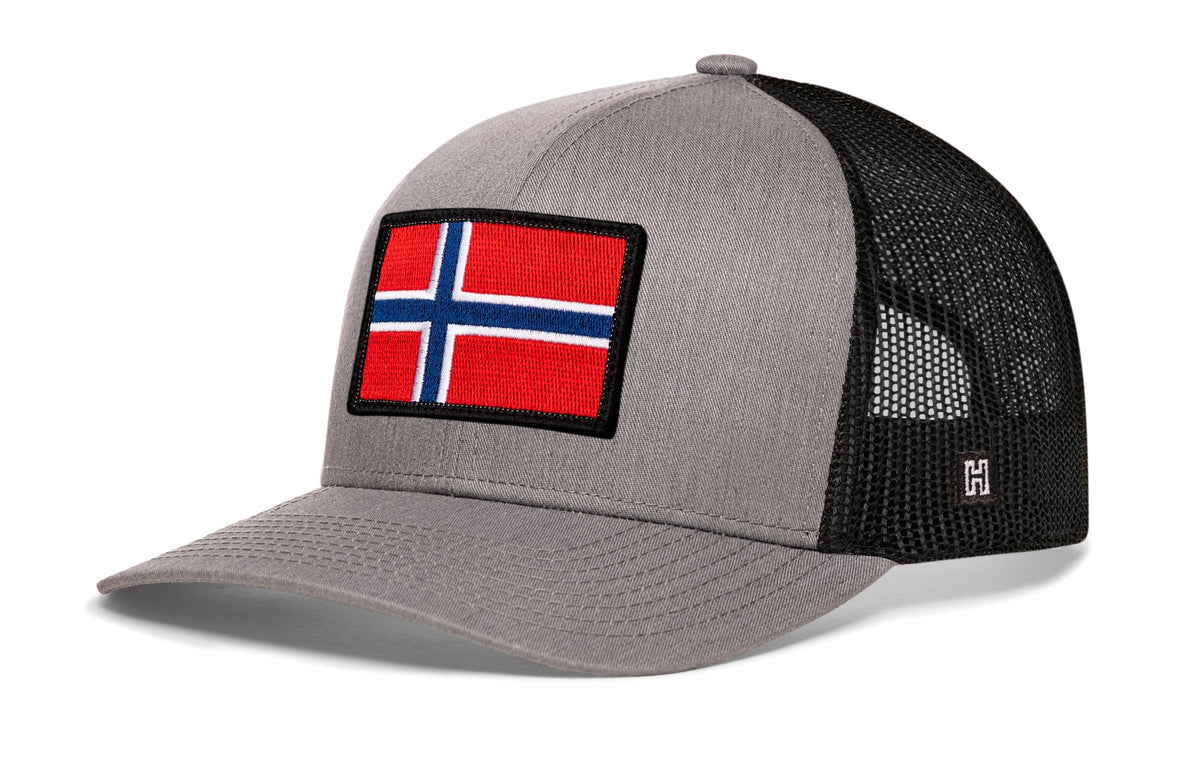 Norwegian Flag Trucker Hat  |  Black Norway Snapback