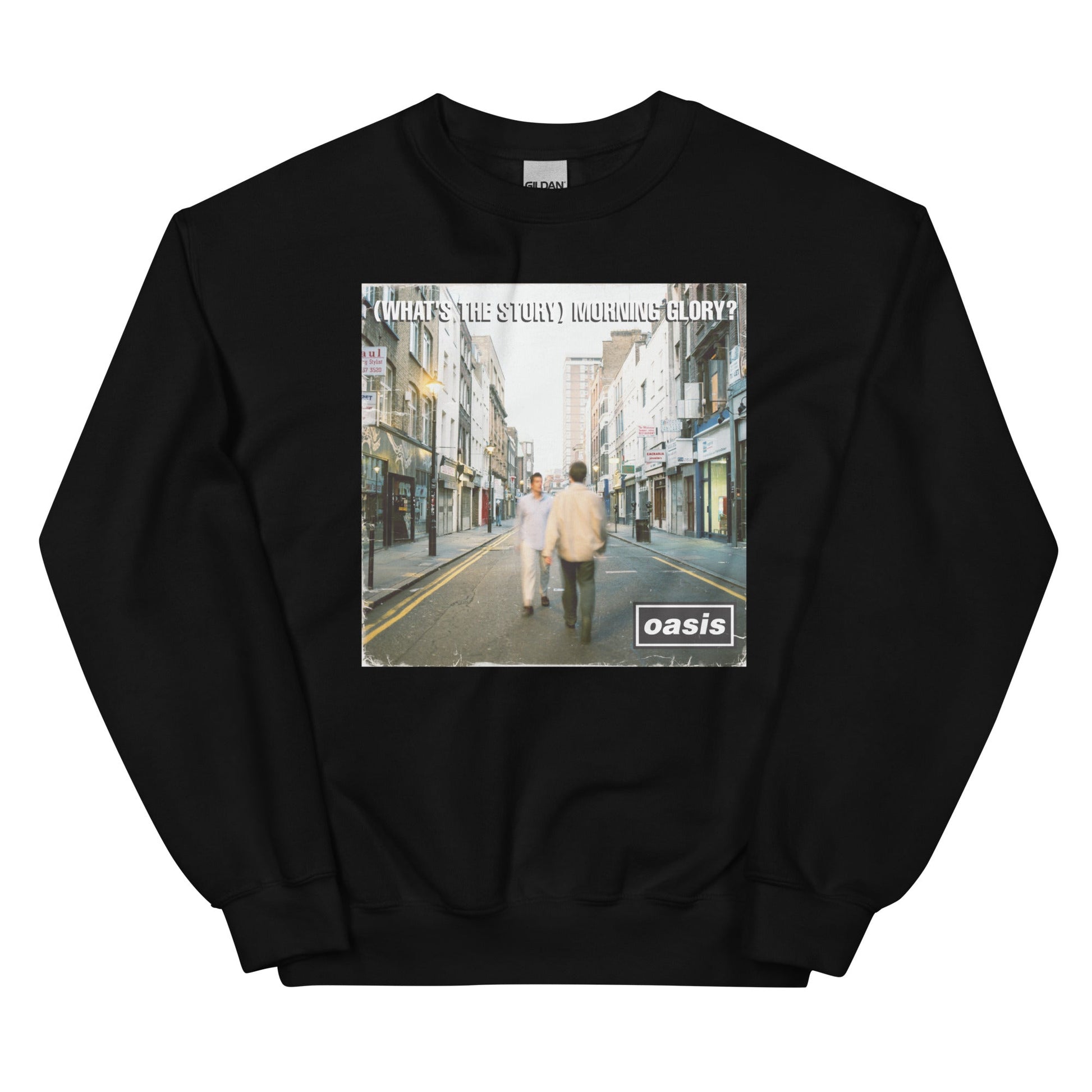 Oasis WOfficially Licensed Hats the Story Morning Glory Officially Licensed Crewneck Sweatshirt Black