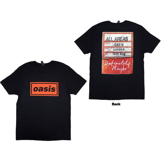 Oasis Definitely Maybe AAA Pass Mens T Shirt Black