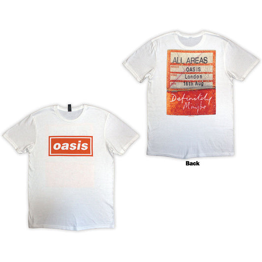 Oasis Definitely Maybe AAA Pass Mens T Shirt White