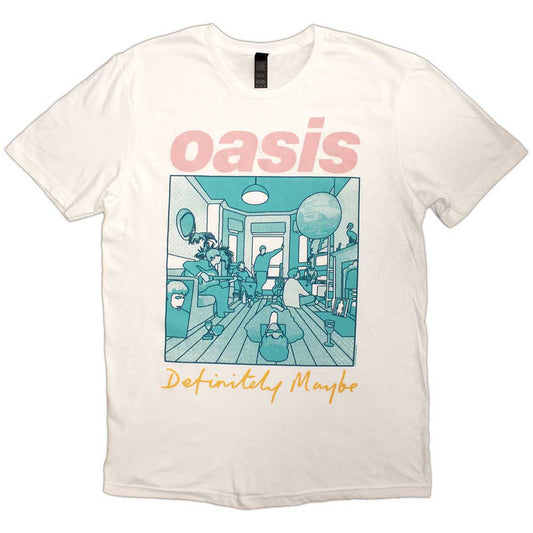 Oasis Definitely Maybe Illustration Colour Mens T Shirt White