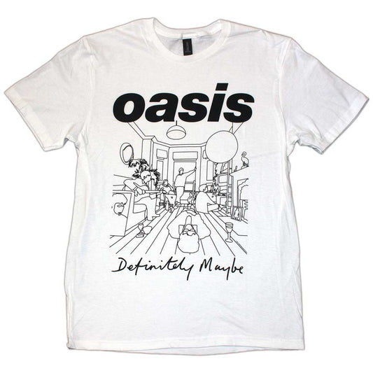 Oasis Definitely Maybe Line Drawing Mens T Shirt White
