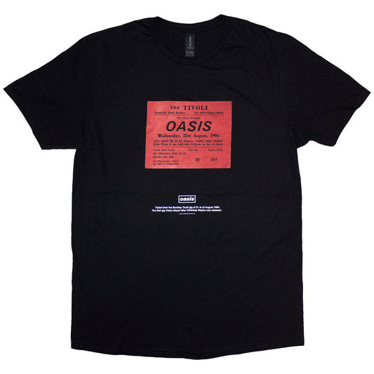 Oasis Definitely Maybe Ticket Stub Mens T Shirt Black