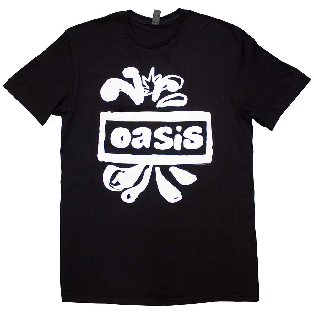 Oasis Logo Splat Mens T Shirt Black