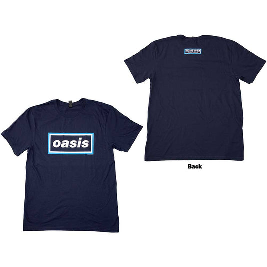 Oasis Maine Road Event Logo Mens T Shirt Blue