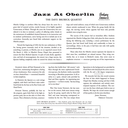 Jazz at Oberlin (Original Jazz Classics Series) (180G LP) Vinyl Record