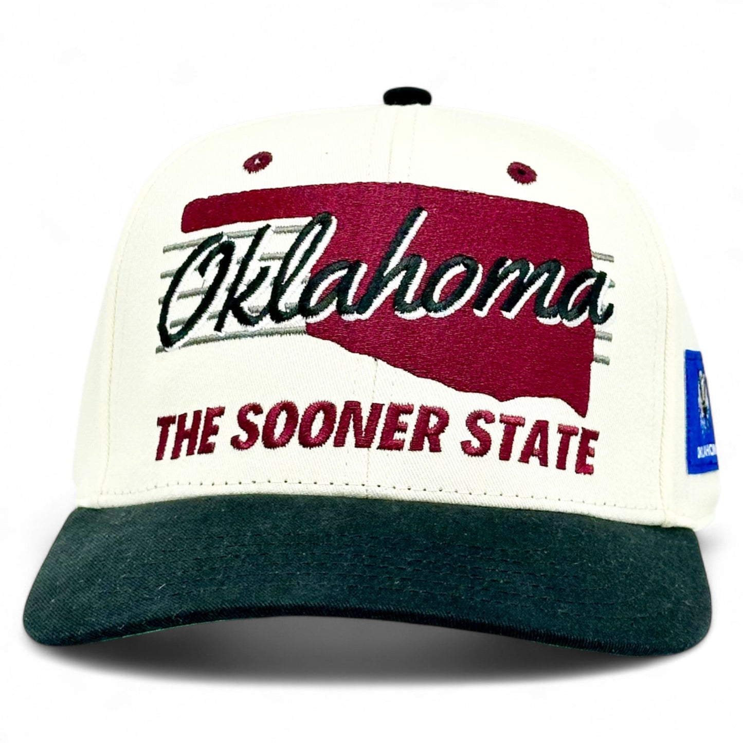 Oklahoma Snapback Hat - The Bozworth (Cream/Black)