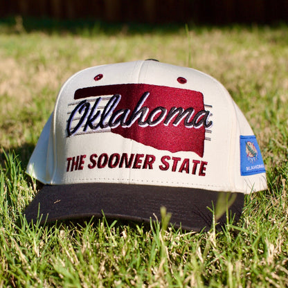 Oklahoma Snapback Hat - The Bozworth (Cream/Black)