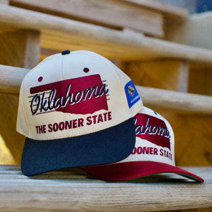 Oklahoma Snapback Hat - The Bozworth (Cream/Black)