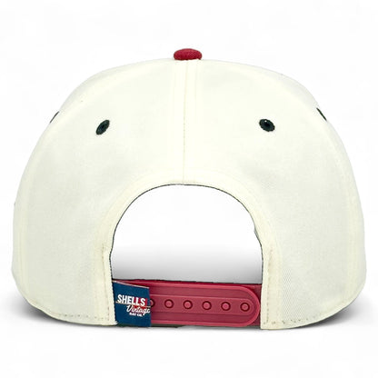 Oklahoma Snapback Hat - The Bozworth (Cream/Crimson)
